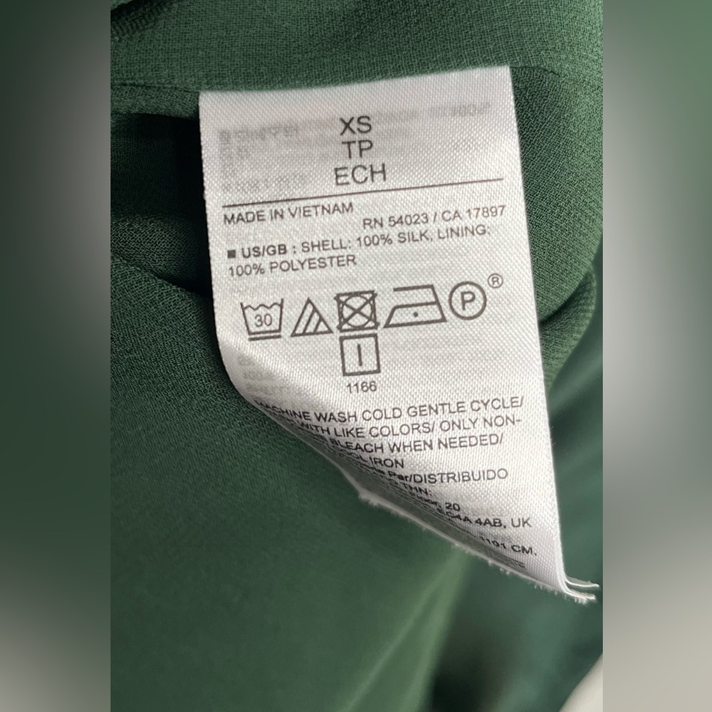 Banana Republic Silk mini Shift Long Sleeve Dress Hunter Green Size XS - Picture 7 of 10